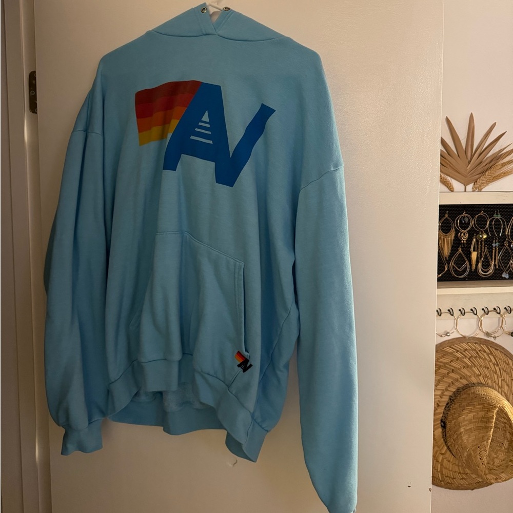 Aviator nation hoodie. Size lg. light blue.